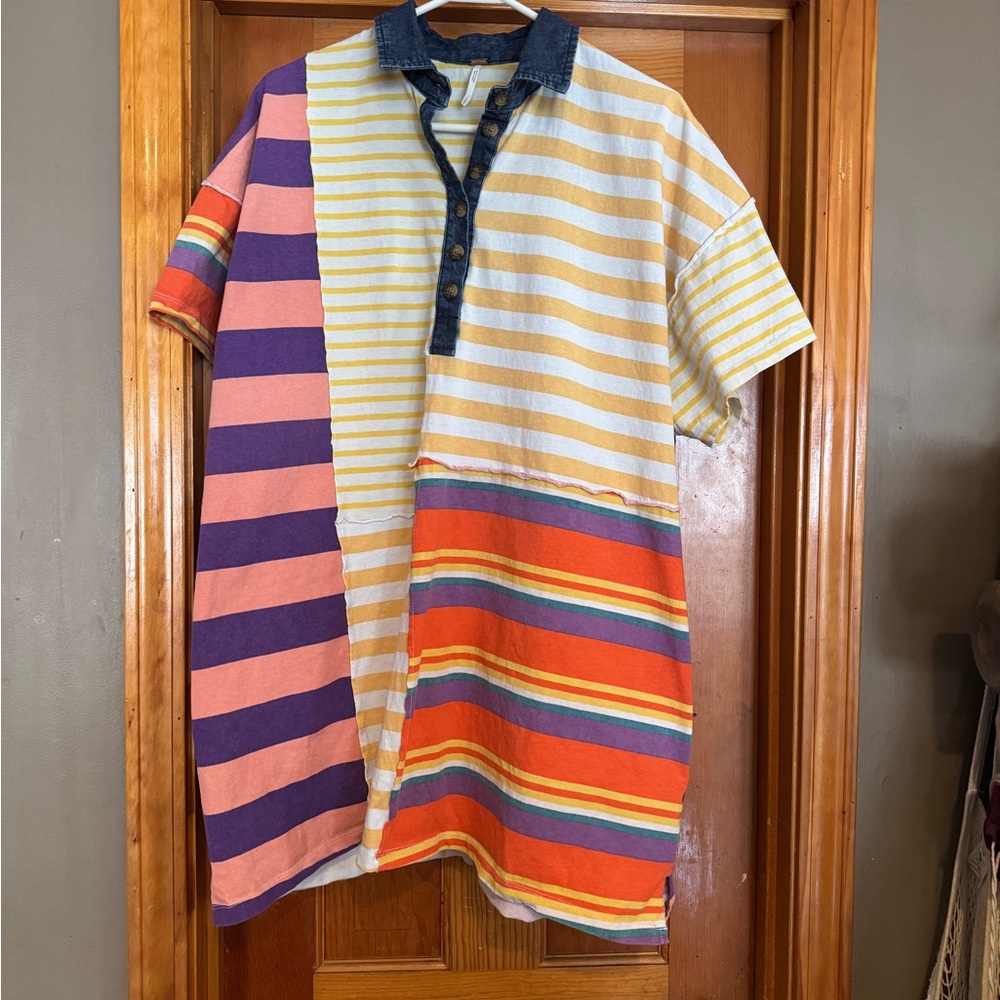 Free People Oversized Patchwork Polo